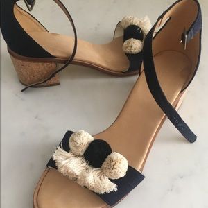 SOLUDOS! Block Heel Sandals | "Capri Pom Pom"